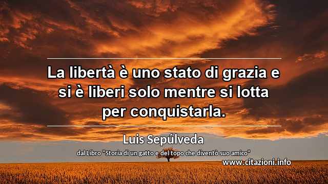 “La libertà è uno stato di grazia e si è liberi solo mentre si lotta per conquistarla.”