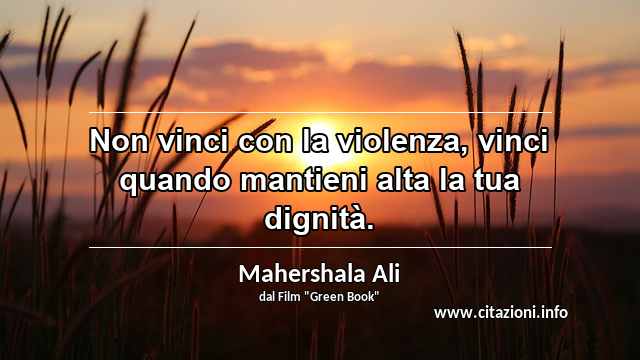 “Non vinci con la violenza, vinci quando mantieni alta la tua dignità.”