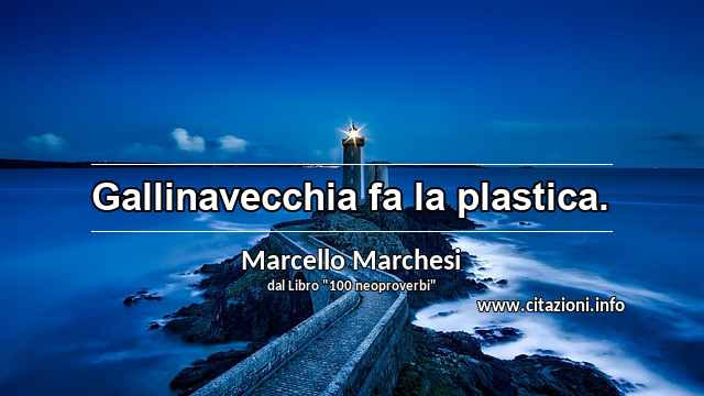 “Gallinavecchia fa la plastica.”