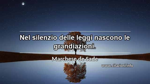 “Nel silenzio delle leggi nascono le grandiazioni.”