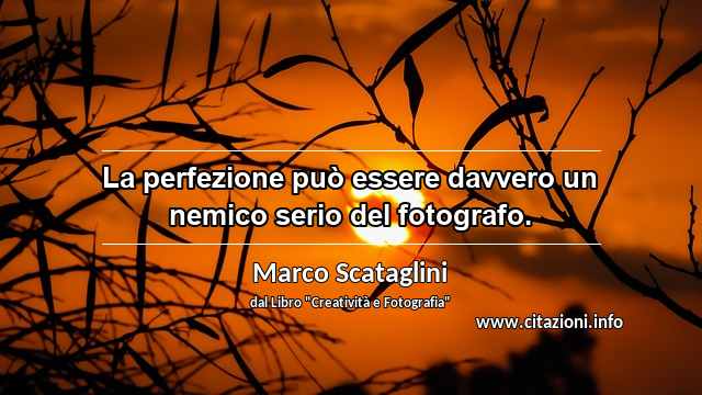 “La perfezione può essere davvero un nemico serio del fotografo.”