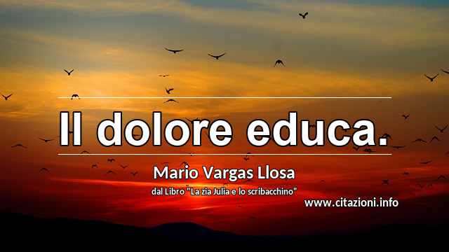 “Il dolore educa.”