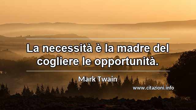 “La necessità è la madre del cogliere le opportunità.”