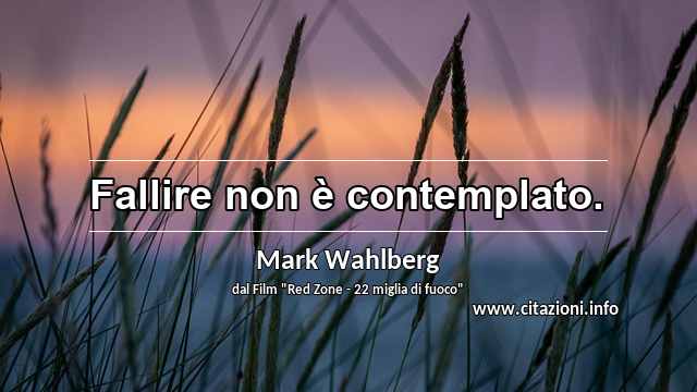 “Fallire non è contemplato.”