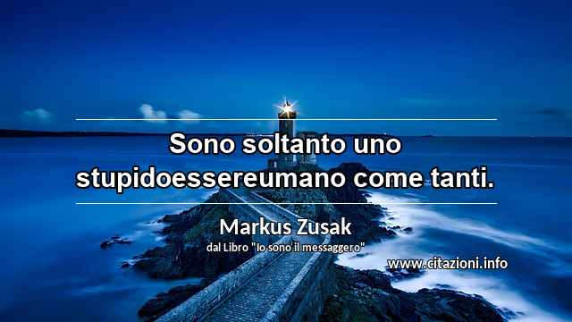 “Sono soltanto uno stupidoessereumano come tanti.”