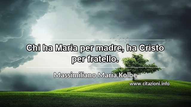 “Chi ha Maria per madre, ha Cristo per fratello.”