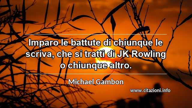 “Imparo le battute di chiunque le scriva, che si tratti di JK Rowling o chiunque altro.”