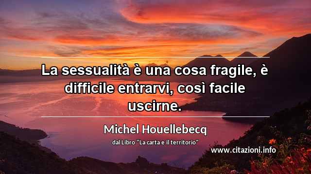 “La sessualità è una cosa fragile, è difficile entrarvi, così facile uscirne.”