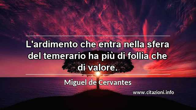 “L'ardimento che entra nella sfera del temerario ha più di follia che di valore.”