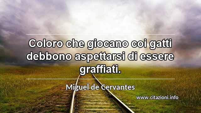“Coloro che giocano coi gatti debbono aspettarsi di essere graffiati.”