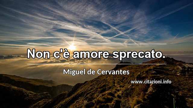 “Non c'è amore sprecato.”