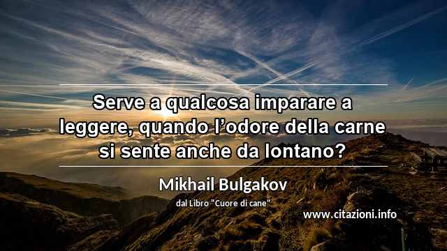 “Serve a qualcosa imparare a leggere, quando l’odore della carne si sente anche da lontano?”