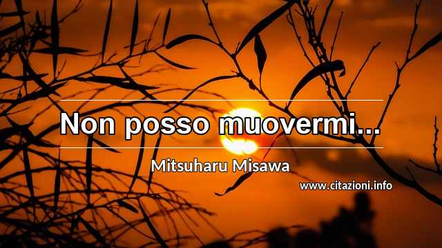“Non posso muovermi...”