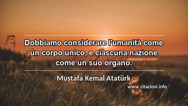 “Dobbiamo considerare l'umanità come un corpo unico, e ciascuna nazione come un suo organo.”