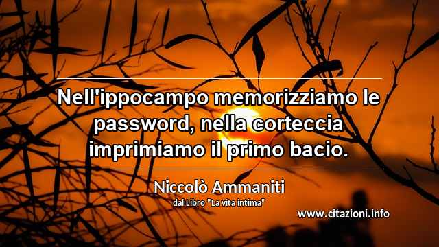 “Nell'ippocampo memorizziamo le password, nella corteccia imprimiamo il primo bacio.”