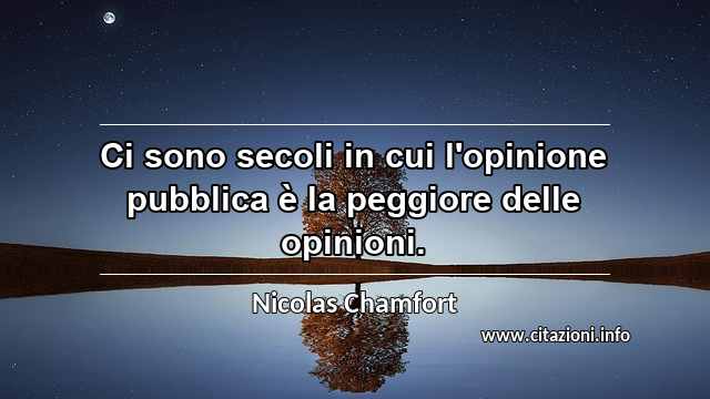 “Ci sono secoli in cui l'opinione pubblica è la peggiore delle opinioni.”