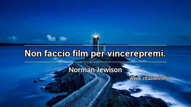 “Non faccio film per vincerepremi.”