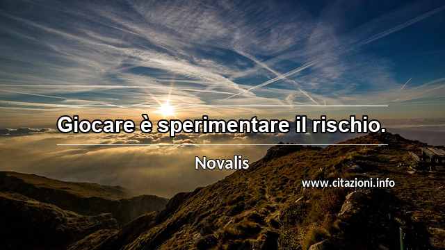 “Giocare è sperimentare il rischio.”