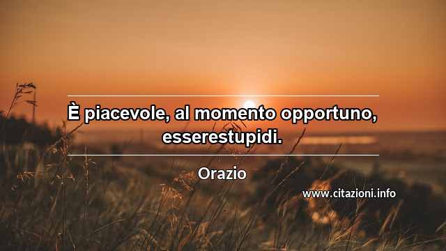 “È piacevole, al momento opportuno, esserestupidi.”