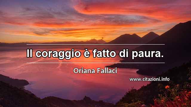 “Il coraggio è fatto di paura.”