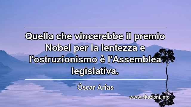 “Quella che vincerebbe il premio Nobel per la lentezza e l'ostruzionismo è l'Assemblea legislativa.”