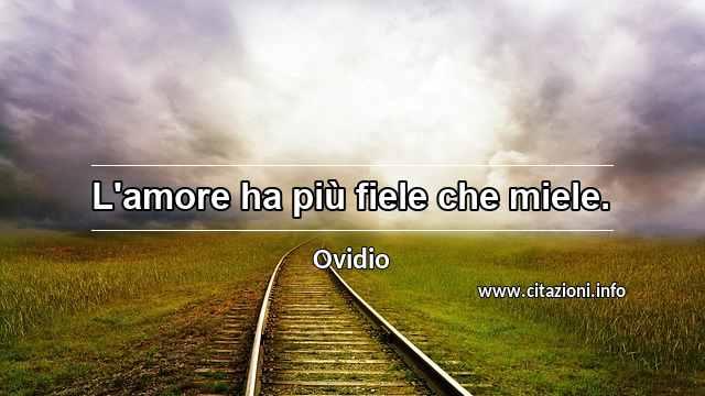 “L'amore ha più fiele che miele.”