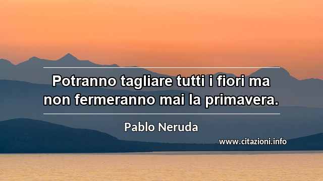 “Potranno tagliare tutti i fiori ma non fermeranno mai la primavera.”