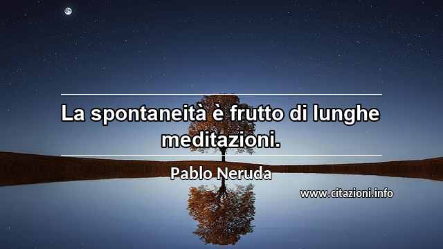 “La spontaneità è frutto di lunghe meditazioni.”