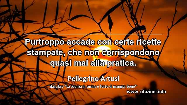 “Purtroppo accade con certe ricette stampate, che non corrispondono quasi mai alla pratica.”