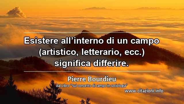 “Esistere all’interno di un campo (artistico, letterario, ecc.) significa differire.”