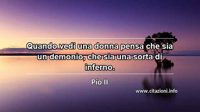 “Quando vedi una donna pensa che sia un demonio, che sia una sorta di inferno.”