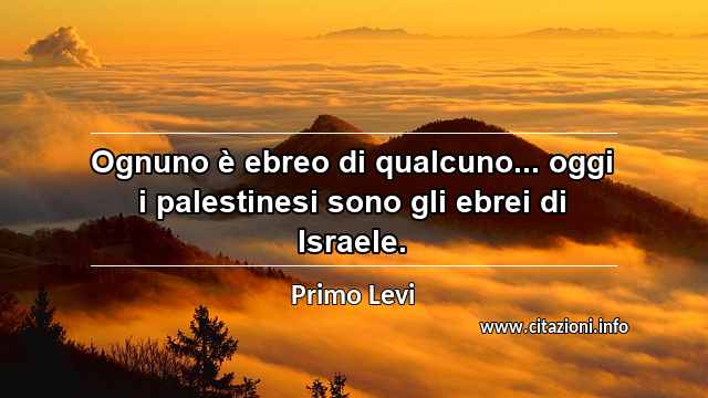 “Ognuno è ebreo di qualcuno... oggi i palestinesi sono gli ebrei di Israele.”
