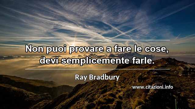 “Non puoi provare a fare le cose, devi semplicemente farle.”