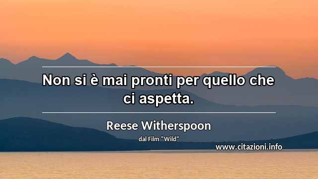 “Non si è mai pronti per quello che ci aspetta.”