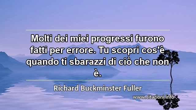 “Molti dei miei progressi furono fatti per errore. Tu scopri cos'è quando ti sbarazzi di ciò che non è.”