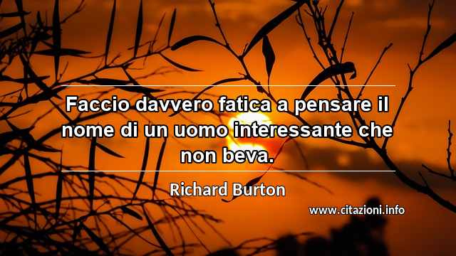 “Faccio davvero fatica a pensare il nome di un uomo interessante che non beva.”