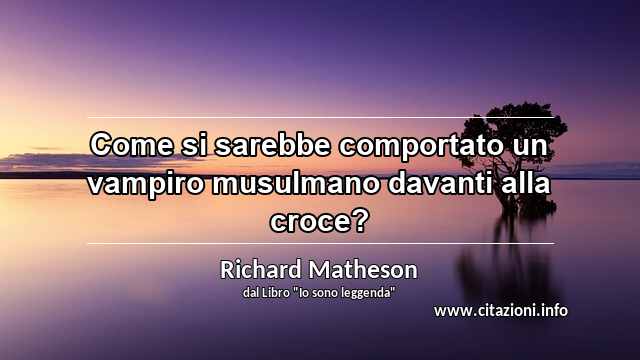 “Come si sarebbe comportato un vampiro musulmano davanti alla croce?”