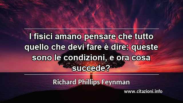 “I fisici amano pensare che tutto quello che devi fare è dire: queste sono le condizioni, e ora cosa succede?”