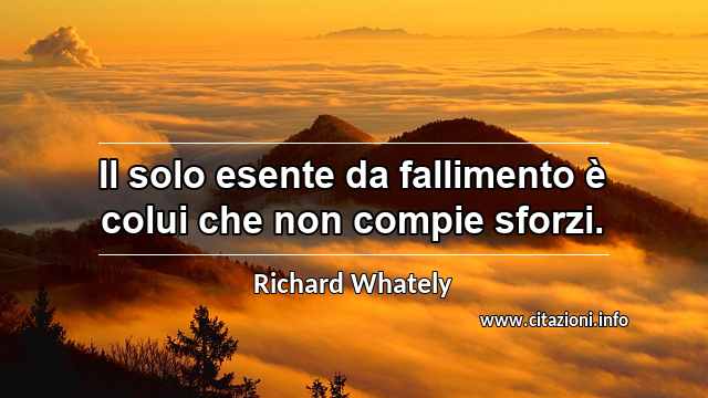 “Il solo esente da fallimento è colui che non compie sforzi.”