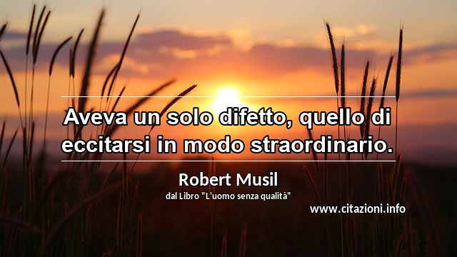 “Aveva un solo difetto, quello di eccitarsi in modo straordinario.”