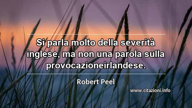 “Si parla molto della severità inglese, ma non una parola sulla provocazioneirlandese.”