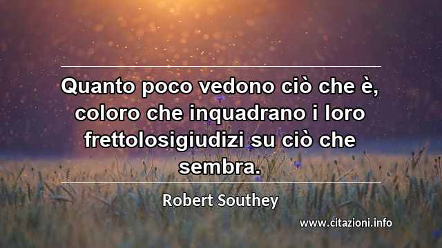 “Quanto poco vedono ciò che è, coloro che inquadrano i loro frettolosigiudizi su ciò che sembra.”