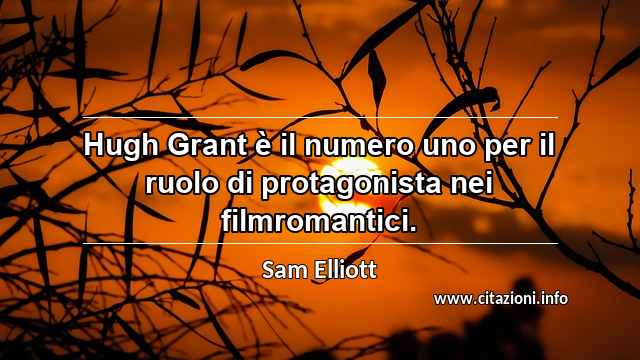 “Hugh Grant è il numero uno per il ruolo di protagonista nei filmromantici.”