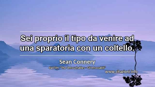 “Sei proprio il tipo da venire ad una sparatoria con un coltello.”