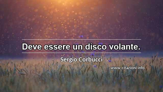 “Deve essere un disco volante.”