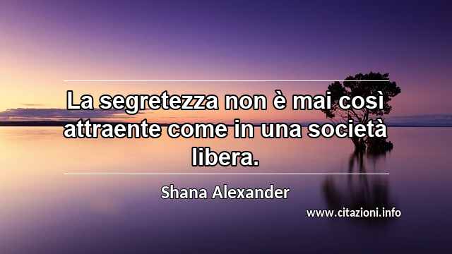 “La segretezza non è mai così attraente come in una società libera.”