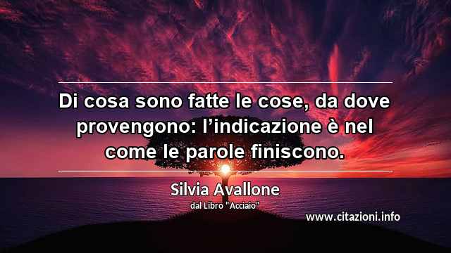 “Di cosa sono fatte le cose, da dove provengono: l’indicazione è nel come le parole finiscono.”