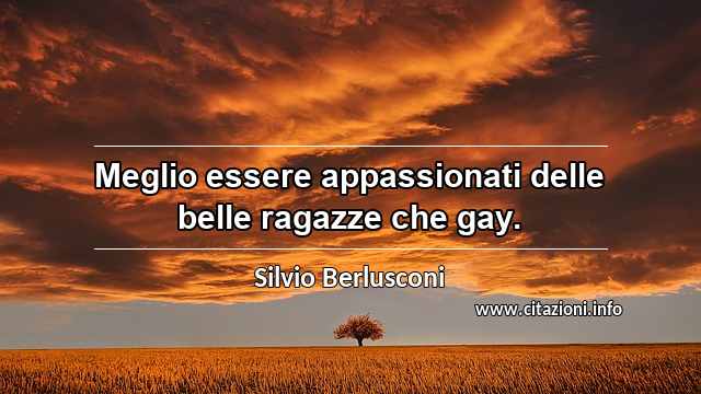 “Meglio essere appassionati delle belle ragazze che gay.”