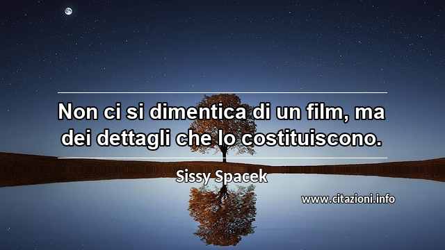 “Non ci si dimentica di un film, ma dei dettagli che lo costituiscono.”