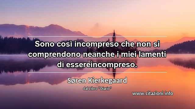 “Sono così incompreso che non si comprendono neanche i miei lamenti di essereincompreso.”